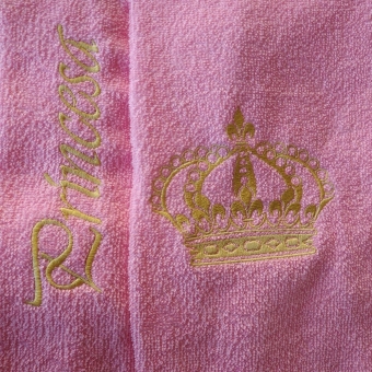 Toalha de Banho Fralda/Capuz Baby Coroa Rosa 100% algodão PC